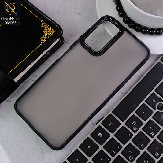 Vivo Y12a Cover - Black - Pc + Tpu Anti Scratch Space II Collection With Fancy Camera Ring Soft Case