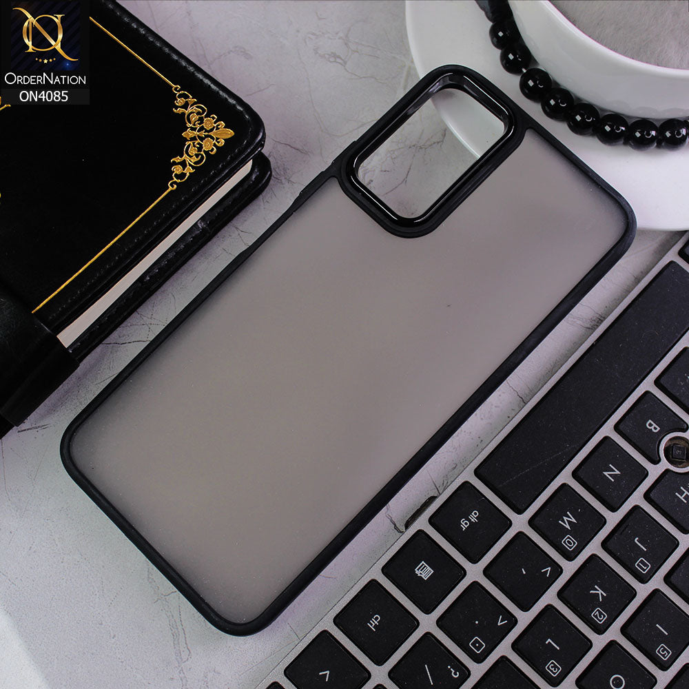 Vivo Y20T Cover - Black - Pc + Tpu Anti Scratch Space II Collection With Fancy Camera Ring Soft Case