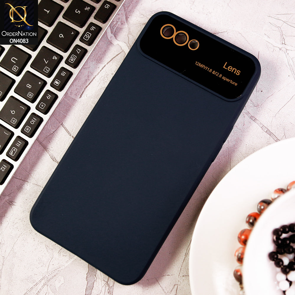 Oppo A3s Cover - Blue - Glass Lense Ultra Camera Protection Soft Silicon Case