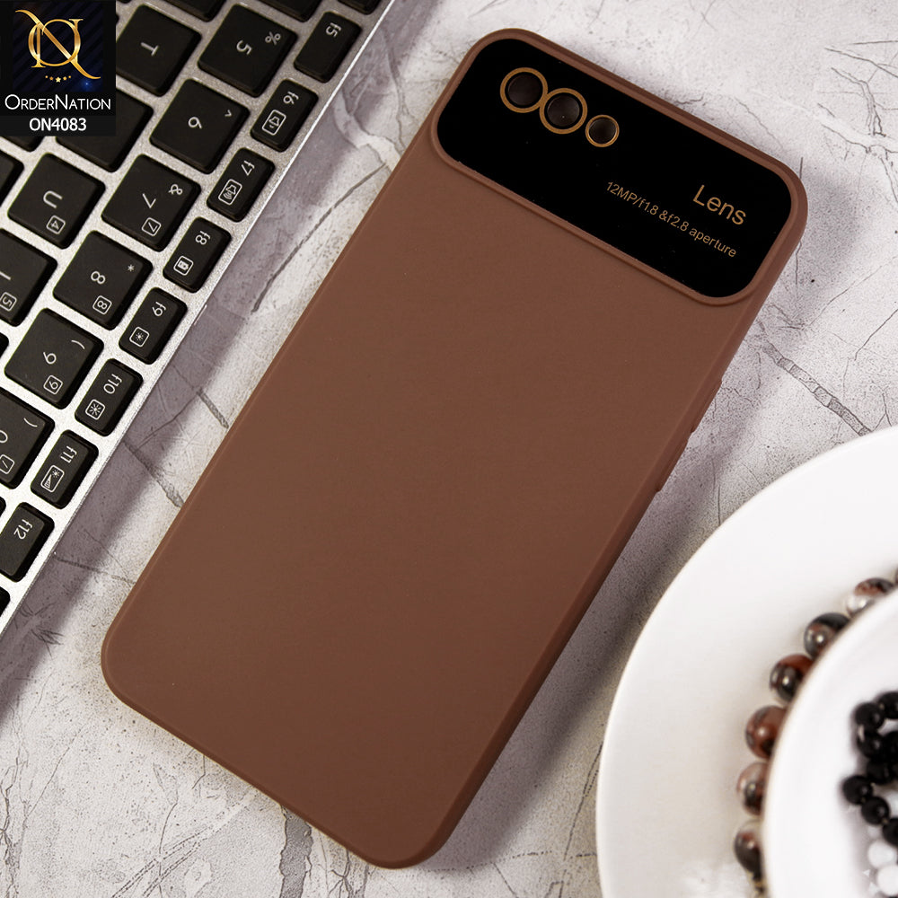 Realme C1 - Brown - Glass Lense Ultra Camera Protection Soft Silicon Case