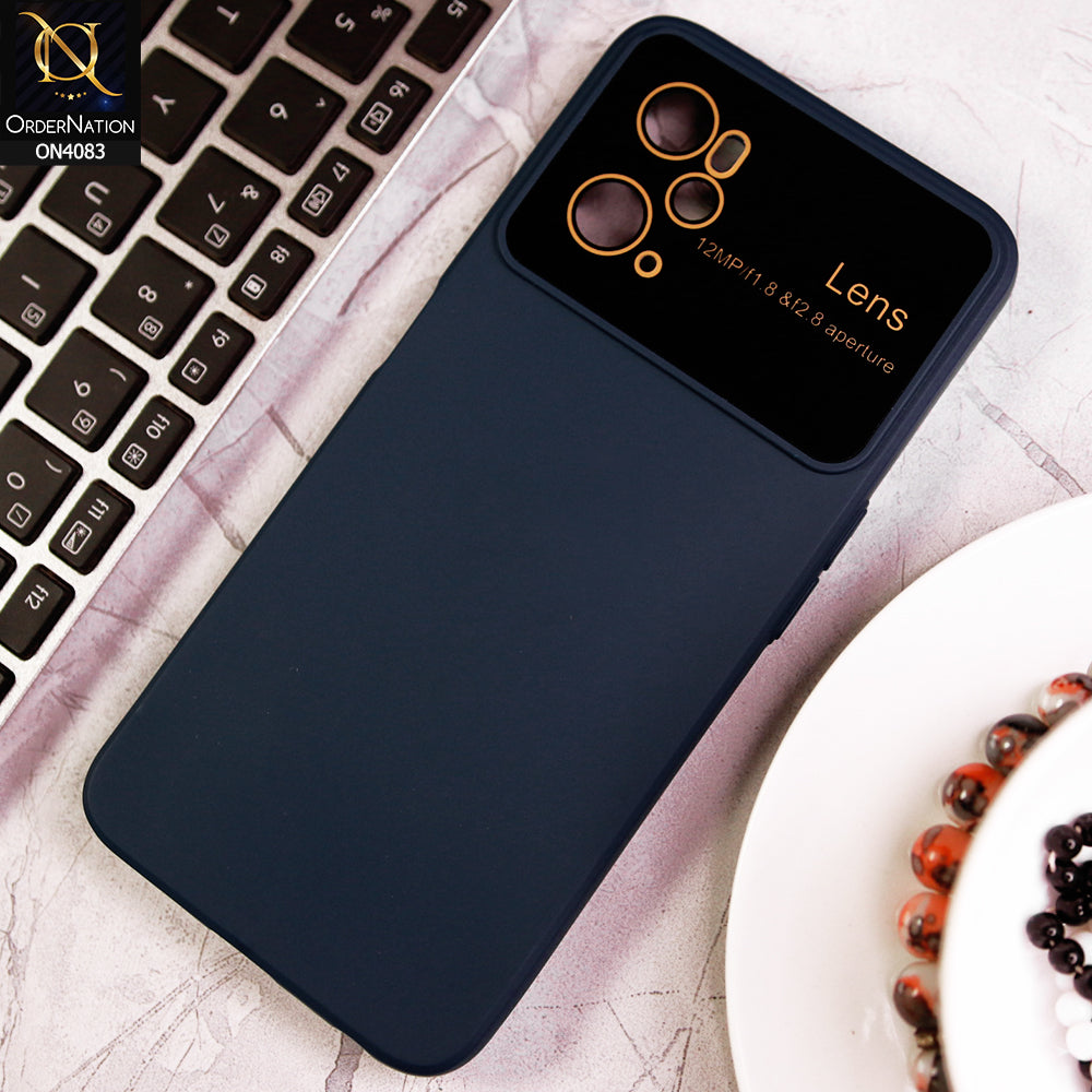 Oppo K10 Cover - Blue - Glass Lense Ultra Camera Protection Soft Silicon Case