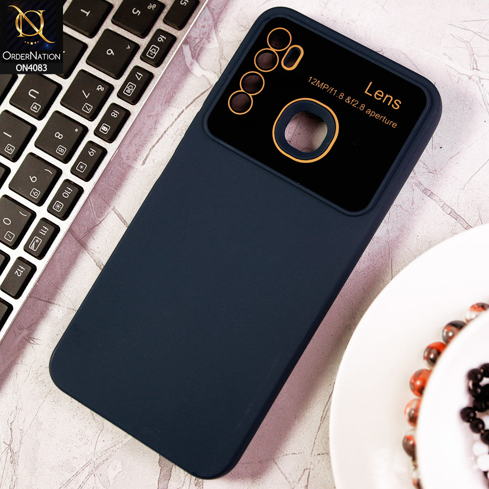 Infinix Hot 9 Pro Cover - Blue - Glass Lense Ultra Camera Protection Soft Silicon Case
