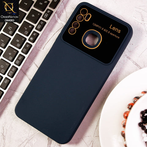 Infinix Hot 9 Pro Cover - Blue - Glass Lense Ultra Camera Protection Soft Silicon Case