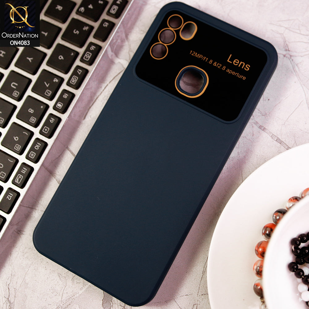 Infinix Hot 9 Play Cover - Blue - Glass Lense Ultra Camera Protection Soft Silicon Case