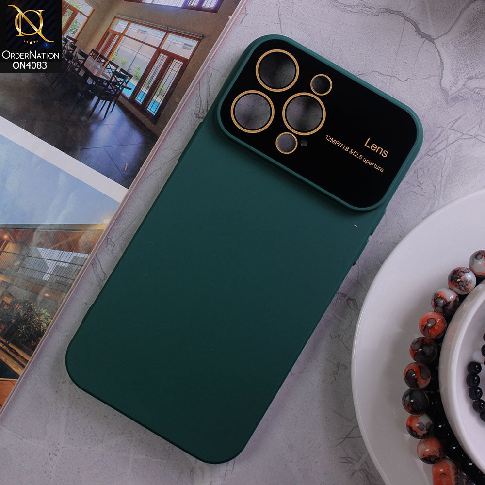iPhone 14 Pro Max Cover - Green - Glass Lense Ultra Camera Protection Soft Silicon Case