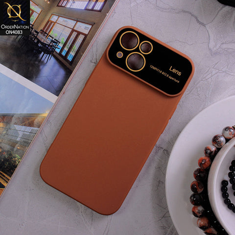 iPhone 15 Cover - Brown - Glass Lense Ultra Camera Protection Soft Silicon Case