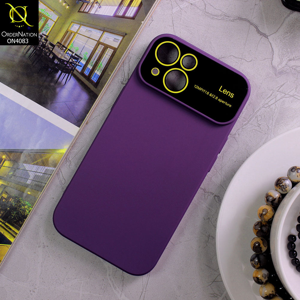 iPhone 15 Cover - Purple - Glass Lense Ultra Camera Protection Soft Silicon Case