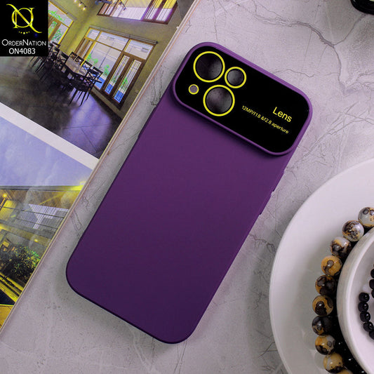 iPhone 15 Cover - Purple - Glass Lense Ultra Camera Protection Soft Silicon Case