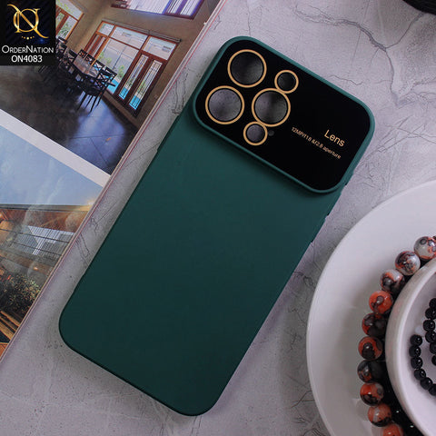 iPhone 15 Pro Max Cover - Green - Glass Lense Ultra Camera Protection Soft Silicon Case