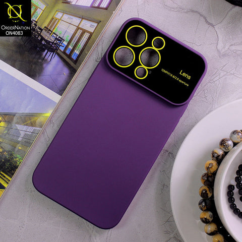 iPhone 15 Pro Max Cover - Purple - Glass Lense Ultra Camera Protection Soft Silicon Case