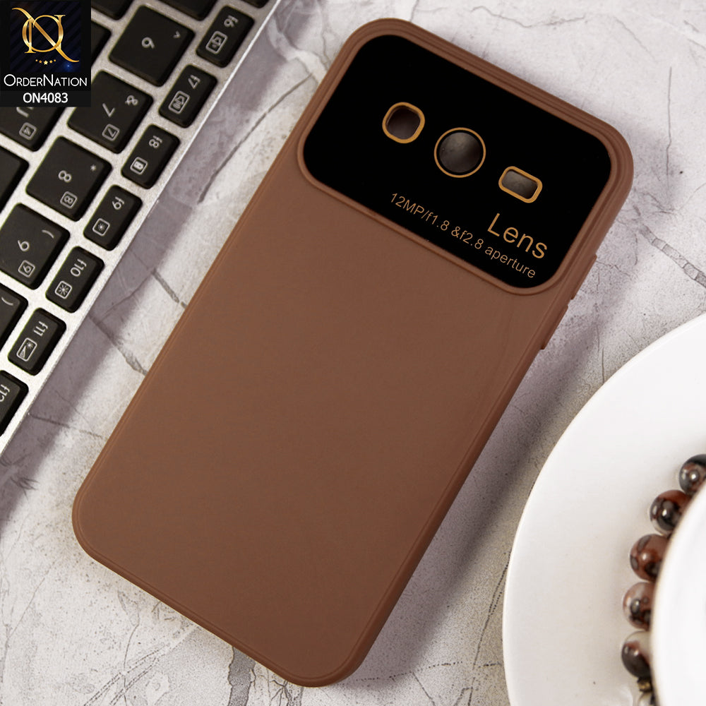 Samsung Galaxy J5 2015 - Brown - Glass Lense Ultra Camera Protection Soft Silicon Case