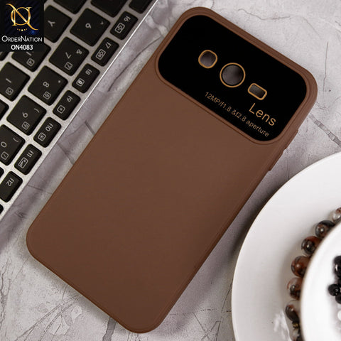 Samsung Galaxy J7 Core / J7 Nxt - Brown - Glass Lense Ultra Camera Protection Soft Silicon Case