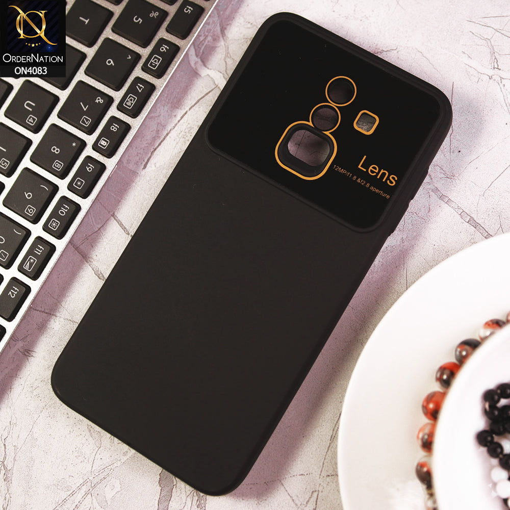 Samsung Galaxy J8 2018 - Black - Glass Lense Ultra Camera Protection Soft Silicon Case