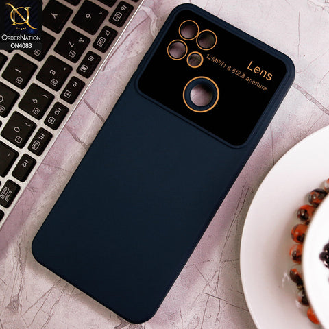 Oppo A15s Cover - Blue - Glass Lense Ultra Camera Protection Soft Silicon Case