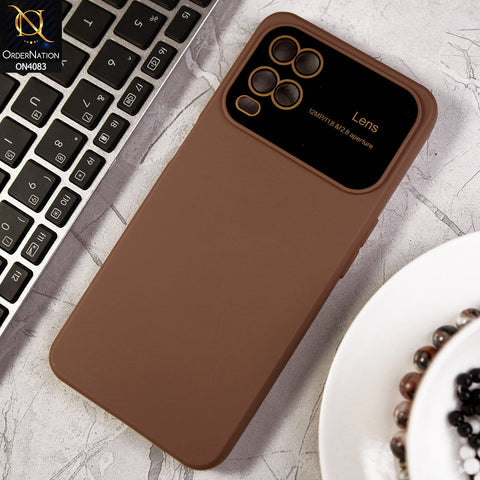 Oppo A54 4G - Brown - Glass Lense Ultra Camera Protection Soft Silicon Case