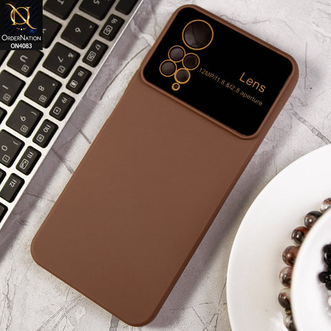 Xiaomi Redmi Note 11 - Brown - Glass Lense Ultra Camera Protection Soft Silicon Case