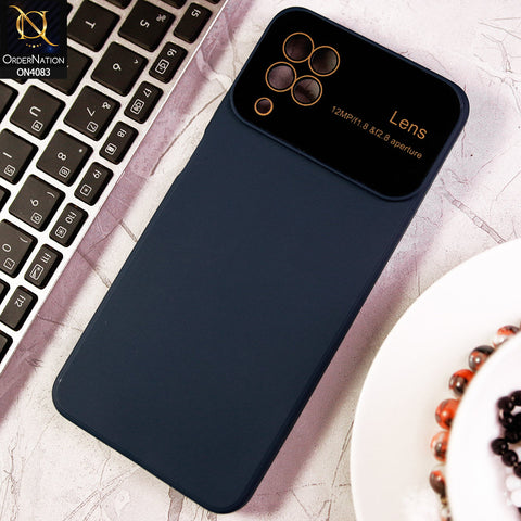 Samsung Galaxy A12 Cover - Blue - Glass Lense Ultra Camera Protection Soft Silicon Case