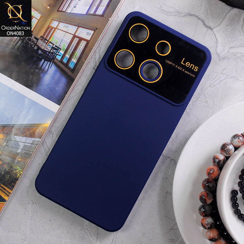 Infinix Smart 7 Cover - Blue - Glass Lense Ultra Camera Protection Soft Silicon Case