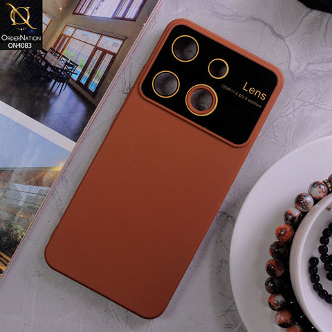 Infinix Smart 7 - Brown - Glass Lense Ultra Camera Protection Soft Silicon Case