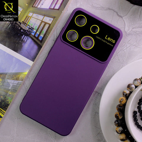 Infinix Smart 7 - Purple - Glass Lense Ultra Camera Protection Soft Silicon Case
