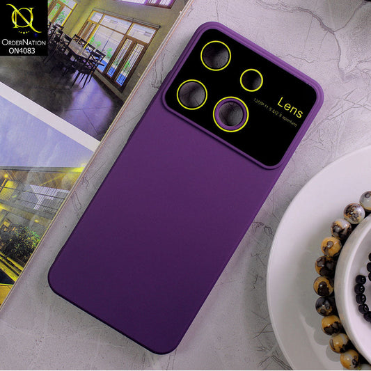 Tecno Spark Go Cover - Purple - Glass Lense Ultra Camera Protection Soft Silicon Case