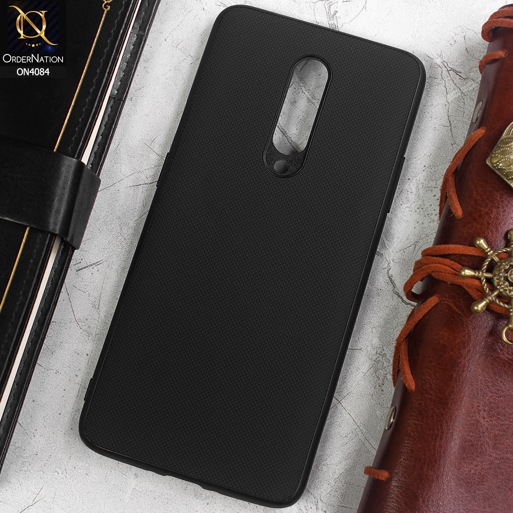 OnePlus 7 Pro Cover - Black -  New Carbon Fiber Texture Camera Protection Soft Silicon Case