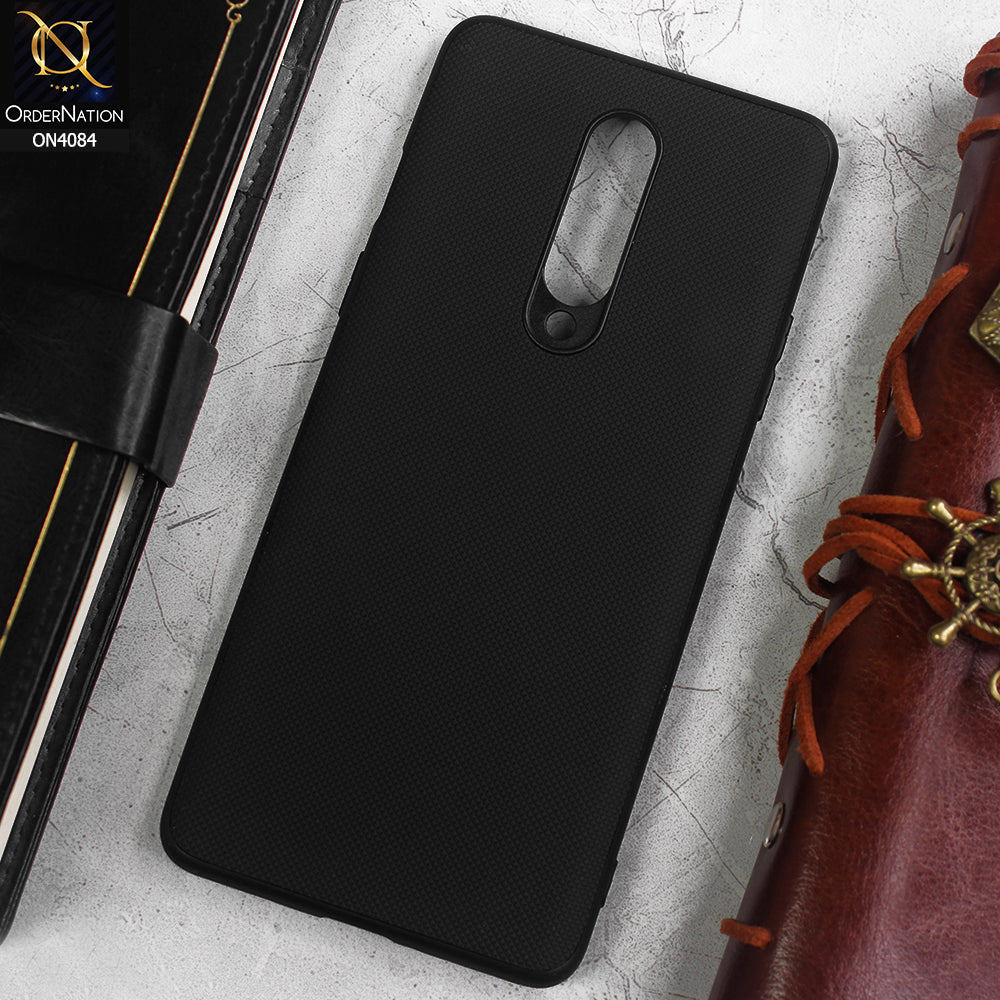 OnePlus 8 5G Cover - Black -  New Carbon Fiber Texture Camera Protection Soft Silicon Case