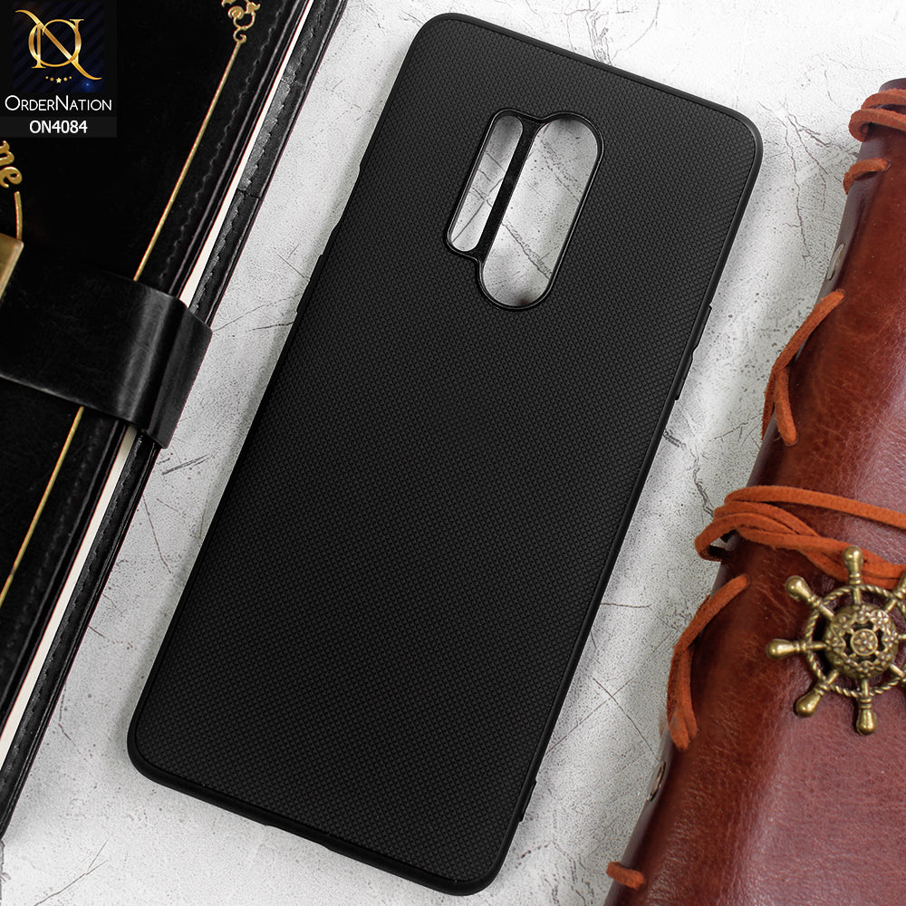 OnePlus 8 Pro Cover - Black -  New Carbon Fiber Texture Camera Protection Soft Silicon Case