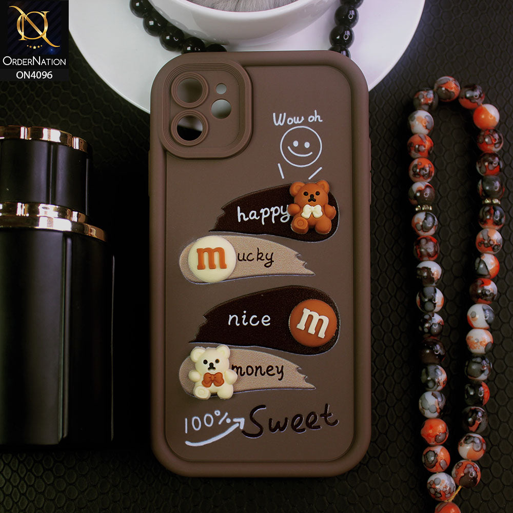 iPhone 12 - Chocolate Brown - ONation Silica Gel Series - HQ Liquid Silicone Elegant Colors Camera Protection Soft Case