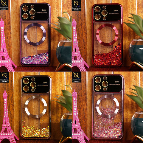 iPhone 13 Pro Max  Cover - Red - New Luxury Electroplating MagSafe Moving Glitter Soft Case