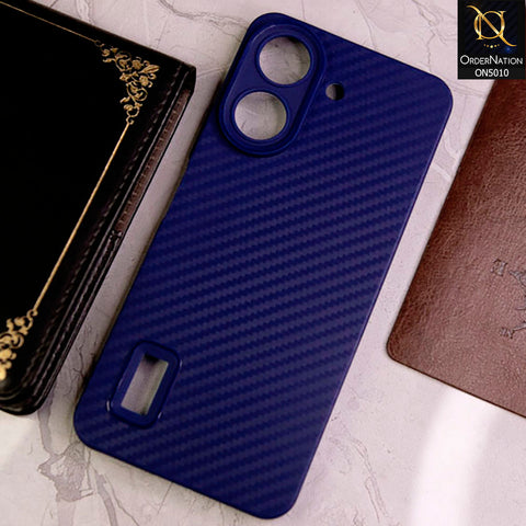 Xiaomi Redmi 13C Cover - Blue - New Carbon Fiber Ultra Thin Matte Soft Case With Logo Hole