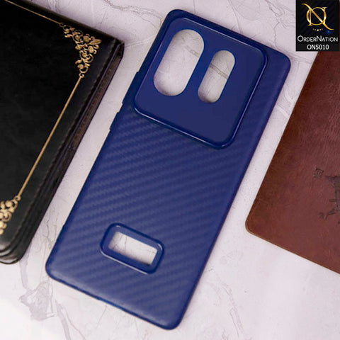 Infinix Zero 30 Cover - Blue - New Carbon Fiber Ultra Thin Matte Soft Case With Logo Hole