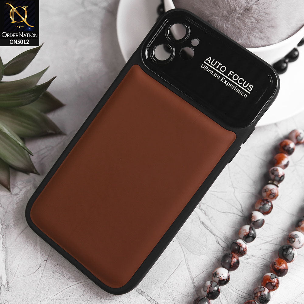 iPhone 11 Cover - Brown - New Essentials Forip Leather Auto Focus Soft Silicon Case
