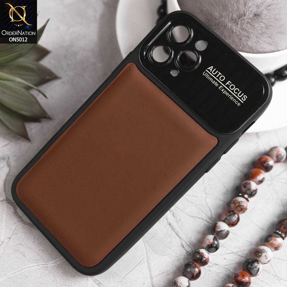 iPhone 11 Pro Cover - Brown - New Essentials Forip Leather Auto Focus Soft Silicon Case