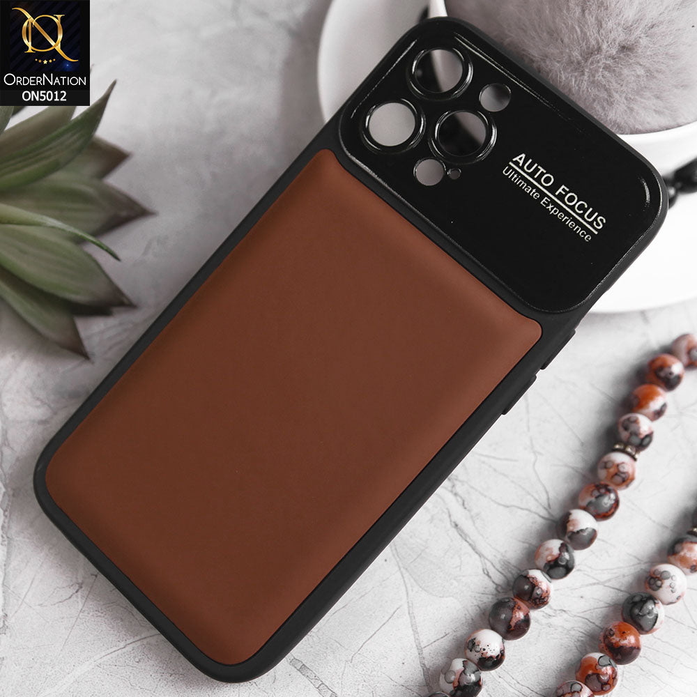 iPhone 12 Pro Max Cover - Brown - New Essentials Forip Leather Auto Focus Soft Silicon Case