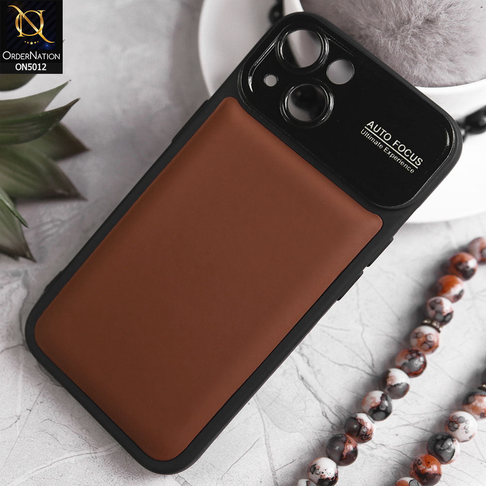 iPhone 13 Cover - Brown - New Essentials Forip Leather Auto Focus Soft Silicon Case