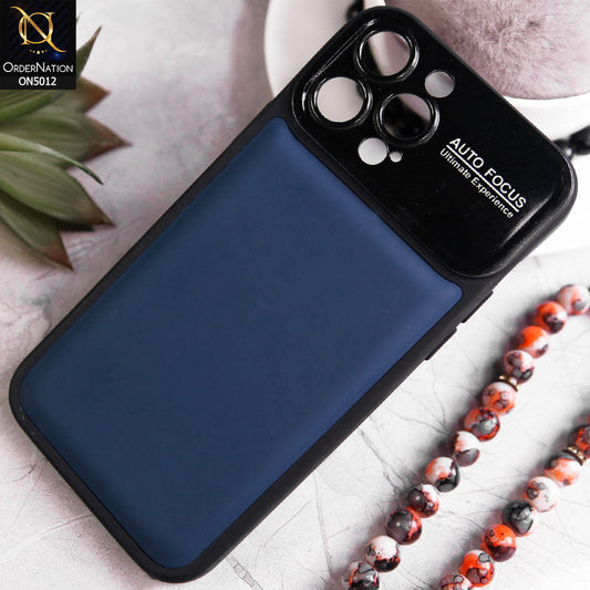 iPhone 13 Pro Max Cover - Blue - New Essentials Forip Leather Auto Focus Soft Silicon Case