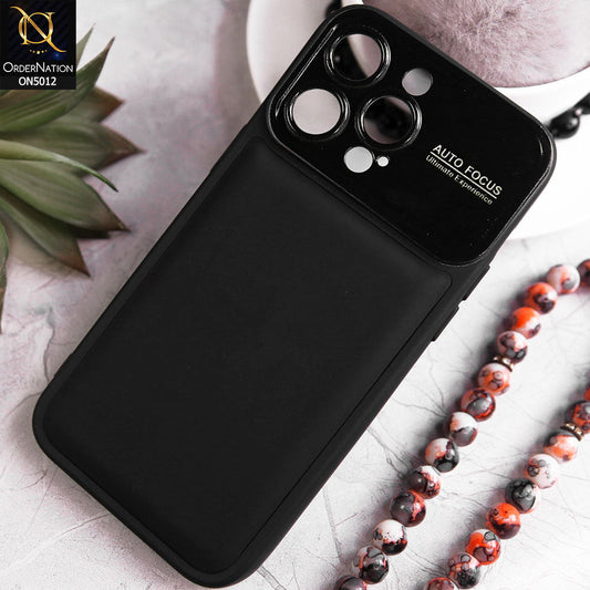 iPhone 15 Pro Max Cover - Black - New Essentials Forip Leather Auto Focus Soft Silicon Case