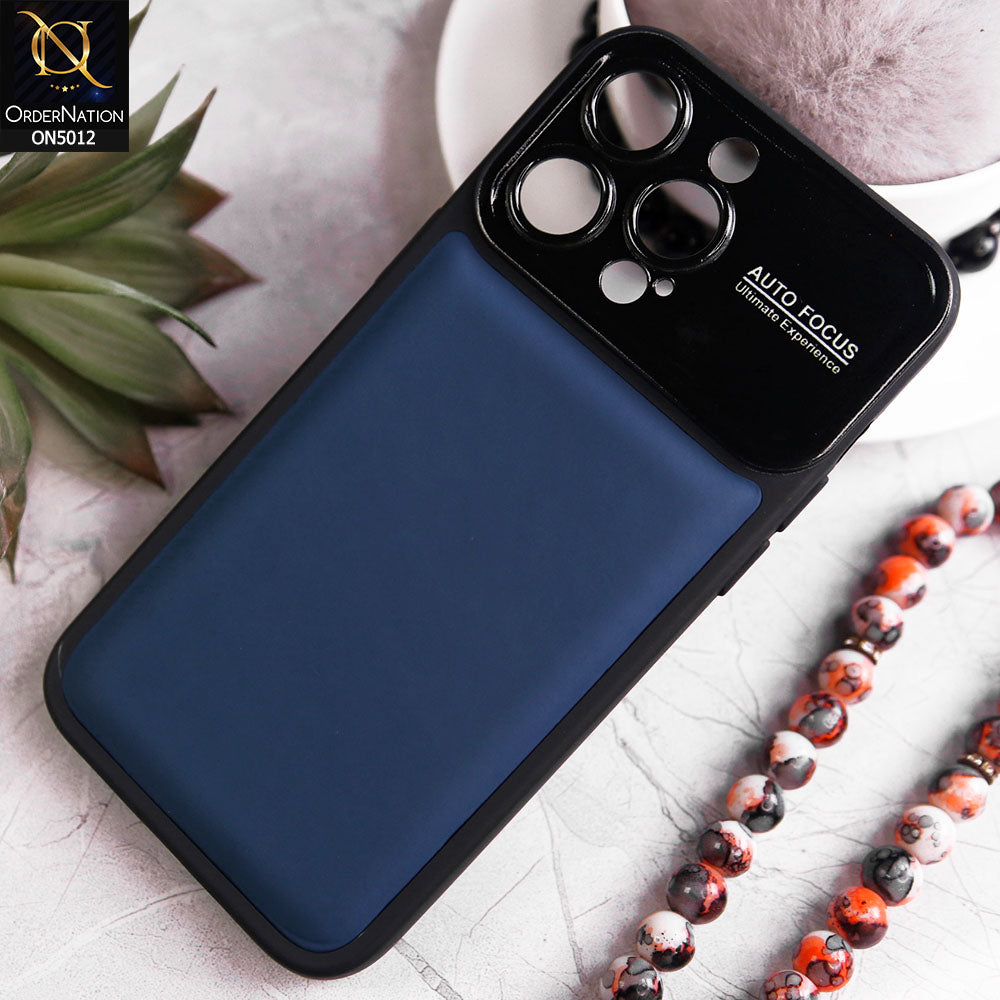 iPhone 15 Pro Max Cover - Blue - New Essentials Forip Leather Auto Focus Soft Silicon Case