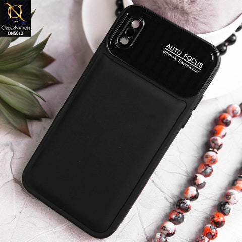 iPhone XS / X Cover - Black - New Essentials Forip Leather Auto Focus Soft Silicon Case