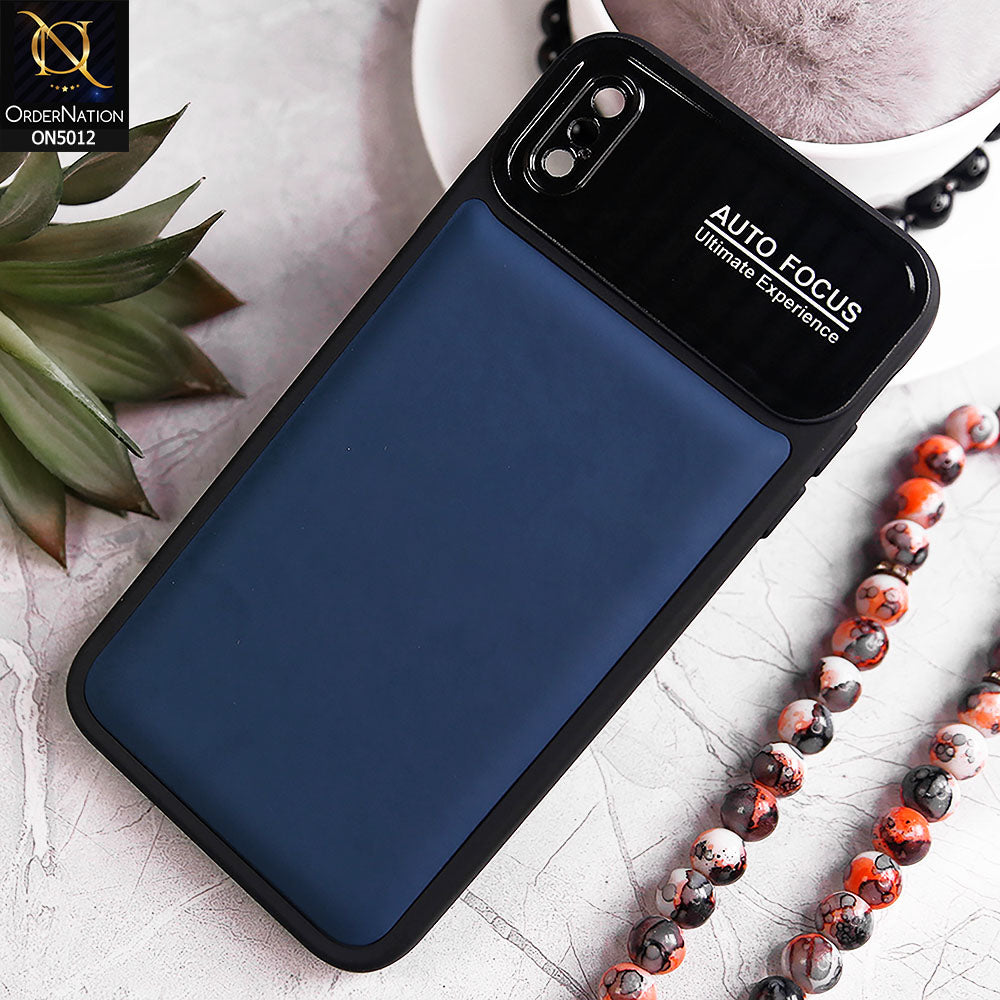 iPhone XS Max Cover - Blue - New Essentials Forip Leather Auto Focus Soft Silicon Case