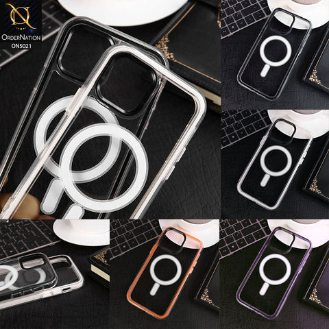 iPhone 13 Pro Max Cover - Orange - 360 Airbag Anti-shock Color Borders Clear Protective Soft Case