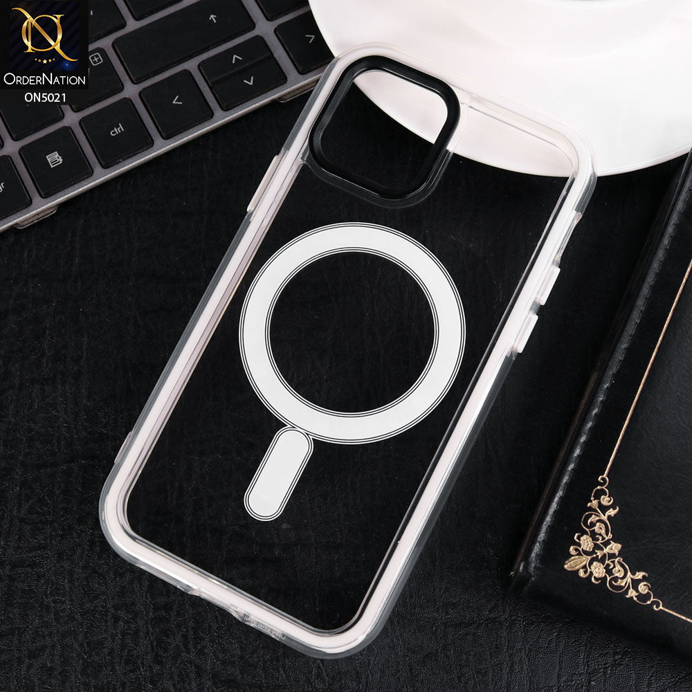 iPhone 12 Cover - White - 360 Airbag Anti-shock Color Borders Clear Protective Soft Case
