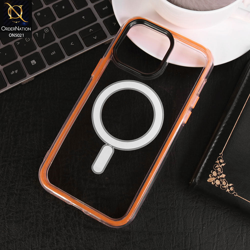 iPhone 12 Pro Max Cover - Orange - 360 Airbag Anti-shock Color Borders Clear Protective Soft Case