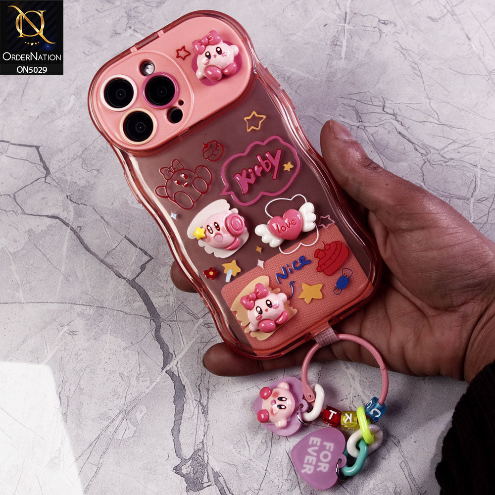 iPhone 14 Pro Max Cover - Pink - Cute Cartoon Toy Story Camera Flip Mirror Stand Soft Case With Holder