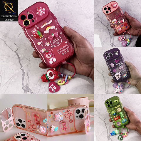 iPhone 13 Pro Max Cover - Green - Cute Cartoon Toy Story Camera Flip Mirror Stand Soft Case With Holder