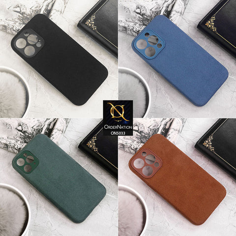 iPhone 11 Cover - Black - New Suede Leather Textured PC Protective Case