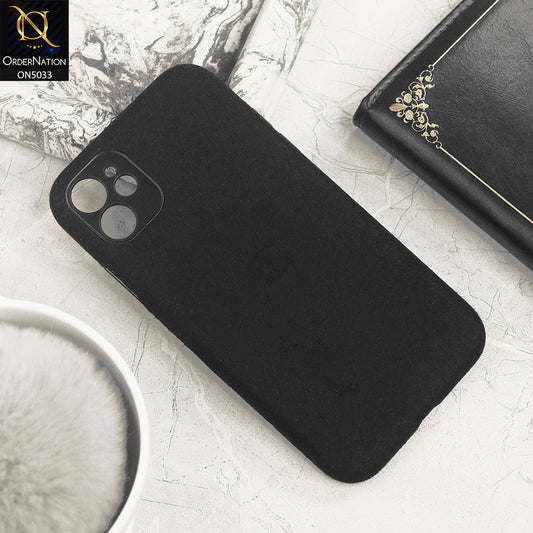 iPhone 11 Cover - Black - New Suede Leather Textured PC Protective Case