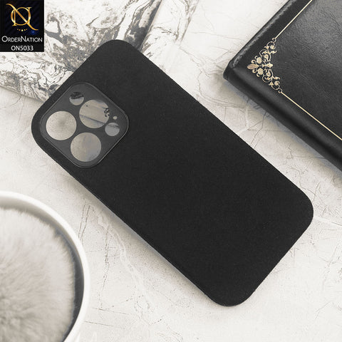 iPhone 13 Pro Cover - Black - New Suede Leather Textured PC Protective Case