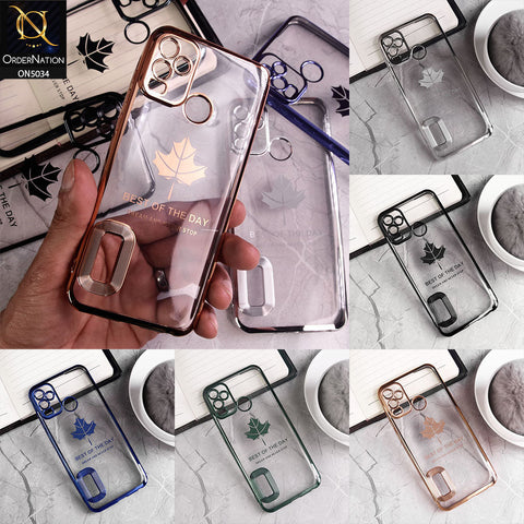 Sparx Neo 7 Pro Cover - Golden - New Electroplating Color Borders With Camera Protection Soft Transparent Case With Logo Hole